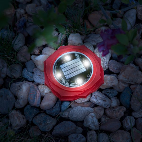 LED-es leszúrható szolár lámpa - piros - hidegfehér - 11,5 x 2,3 cm    Garden of Eden 11767A