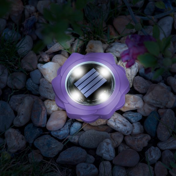 LED-es leszúrható szolár lámpa - lila - hidegfehér - 11,5 x 2,3 cm    Garden of Eden 11767C