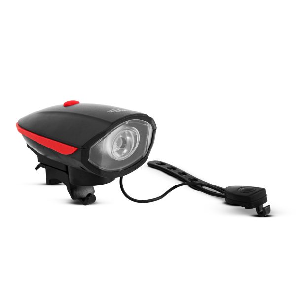 Kerékpár lámpa elektromos kürttel - XPE LED - 400 mAh - 450 lm - IP55    Wheel Zone 18582