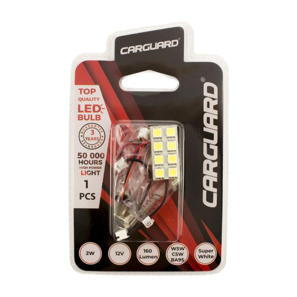 Autós LED - CLD312 - 30 x 15 mm (W5W, C5W, BA9S) - 160 lm - can-bus - SMD - 2W - 12V    Carguard 50750