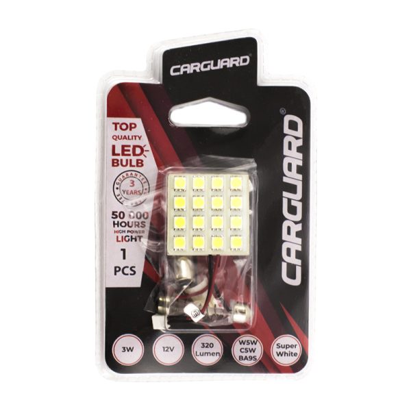 Autós LED - CLD314 - 35 x 35 mm (W5W, C5W, BA9S) - 320 lm - can-bus - SMD - 3W - 12V    Carguard 50752