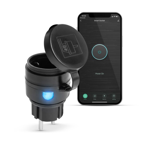 Smart Wi-Fi-s, kültéri konnektor dugalj - IPX4 - Amazon Alexa, Google Home, Siri, IFTTT    Delight 55380