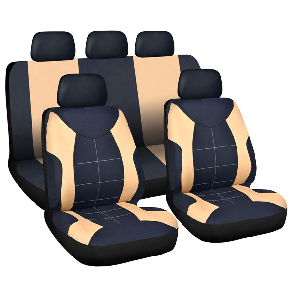 Autós üléshuzat szett - drapp / fekete - 9 db-os - HSA008    Carguard 55672DR