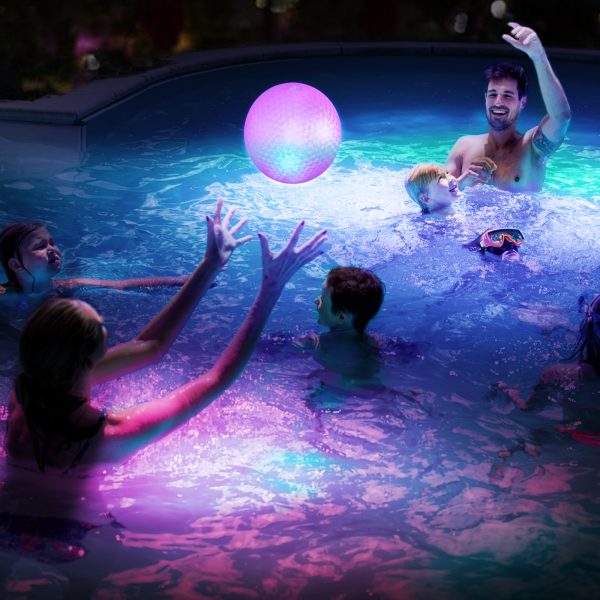 Strandlabda - kék / piros LED-del - 20 cm    Family 56130B