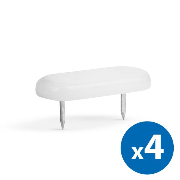 Műanyag bútor csúszótalp - szeggel, fehér - 43 x 18 mm - 4 db / csomag    Family 56211