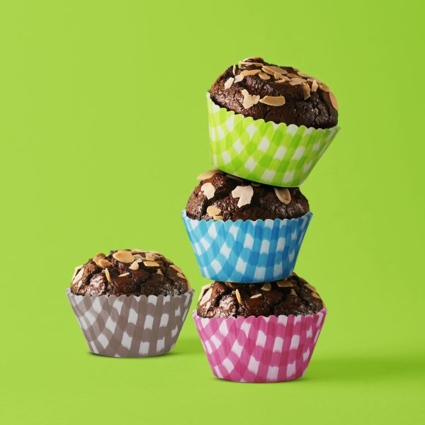 Muffin papír szett - kockás - 100 db / csomag    Family 57168S
