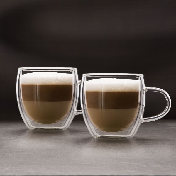 Duplafalú cappuccino üveg csésze - 250 ml - 2 db / doboz    Vog und Arths 57176B