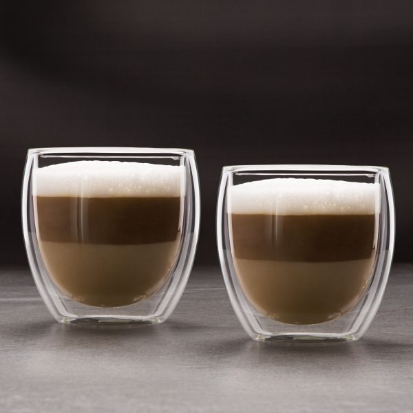 Duplafalú cappuccino üveg csésze - 250 ml - 2 db / doboz    Vog und Arths 57176J