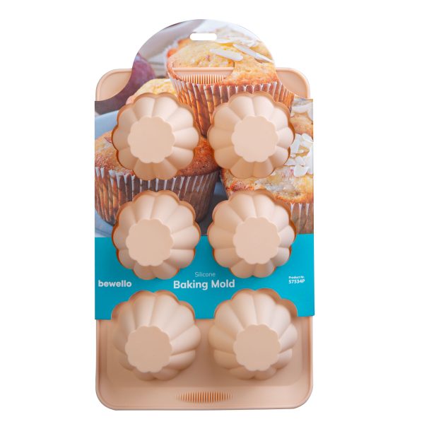 Szilikon sütőforma - muffin - 30 x 19 x 4,1 cm    Bewello 57534P