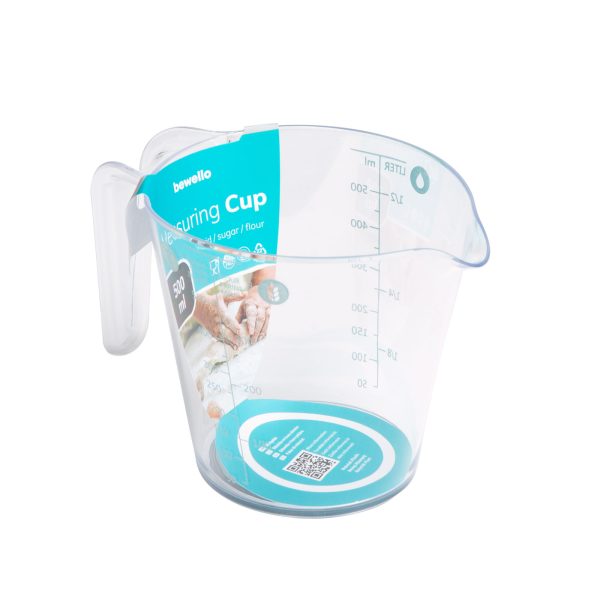 Mérőpohár - 500 ml - műanyag - 16 x 9,7 x 11 cm    Bewello 57553G