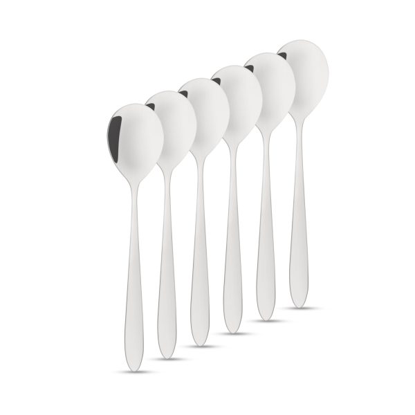Rozsdamentes acél kávéskanál / desszertes kanál - 137 x 30 mm - 6 db / csomag    Family 57577