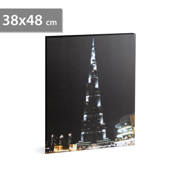 LED-es fali hangulatkép - "Burj Khalifa" -  2 x AA, 38 x 48 cm    Family 58018J