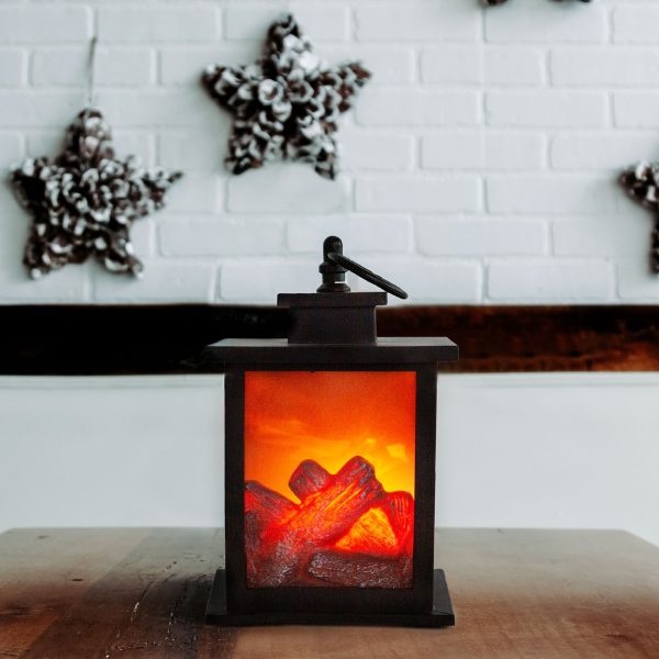 LED dekor kandalló - elemes - 12 x 12 x 18,5 cm    Family 58044