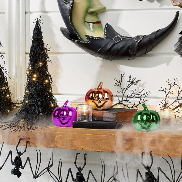 Halloween-i tök dekoráció - fényes - 6 cm - 3 szín / csomag    Family 58180