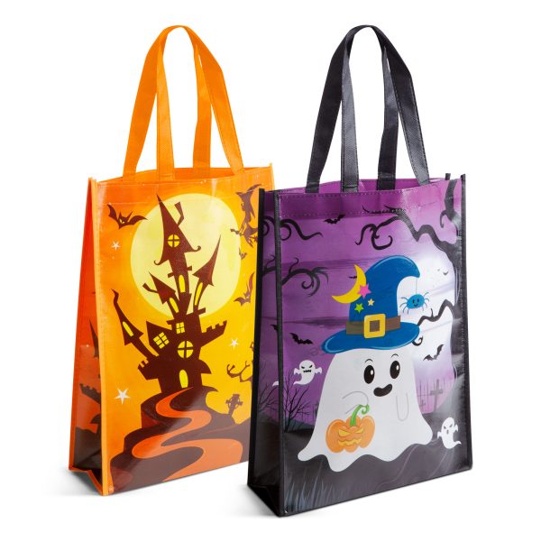 Halloween-i ajándéktáska - narancssárga / lila - 30 x 40 x 10 cm    Family 58184