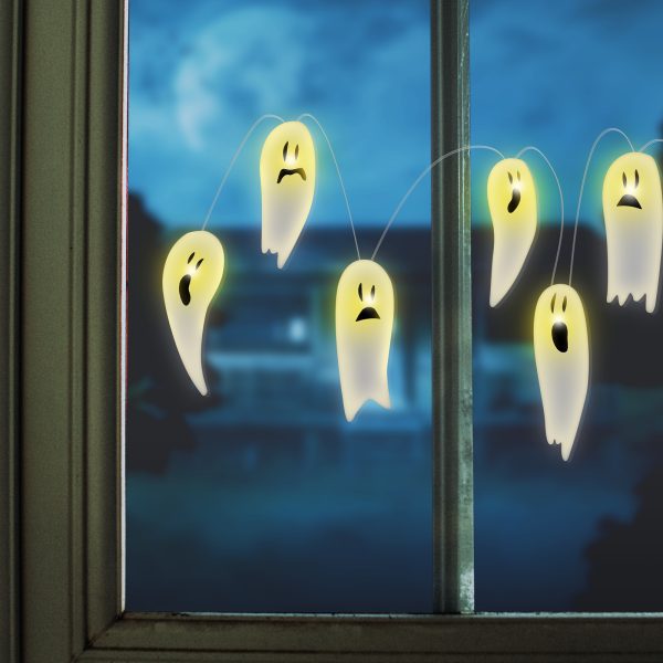 Halloween-i LED ablakdekor - gél - szellem - 85 cm    Family 58186A