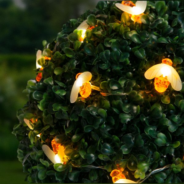 LED szolár fényfüzér - méhecske - 2,3 m - 20 LED - melegfehér    Family 58220