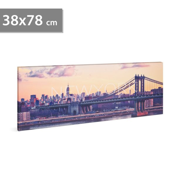 LED-es fali hangulatkép - "New York" -  2 x AA, 38 x 78 cm    Family 58484