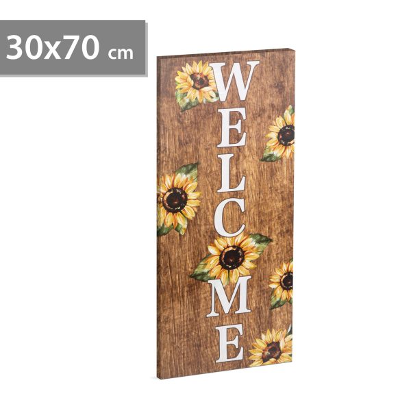 LED-es hangulatkép - "Welcome" - fali akasztóval, 2 x AA, 30 x 70 cm    Family 58503