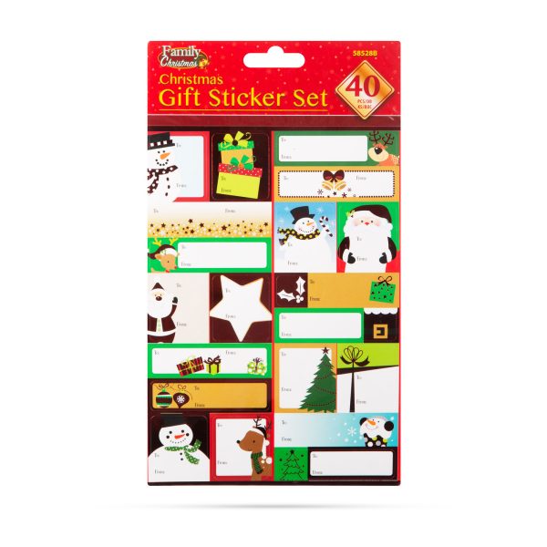 Karácsonyi ajándék matrica szett - 15,2 x 21,6 cm - 40 db / csomag    Family 58528B