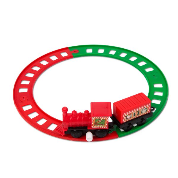 Karácsonyi kisvasút - felhúzható - piros / zöld - 20 cm    Family 58564