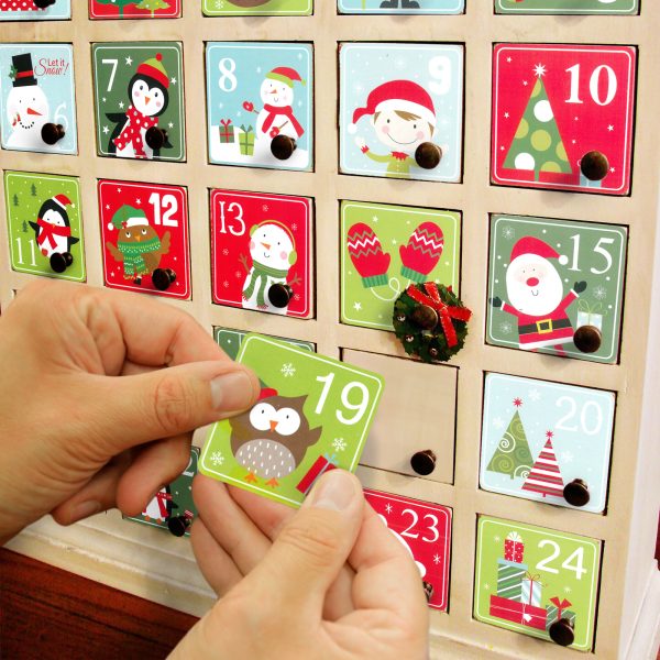 Adventi kalendárium matrica szett - 5 x 5 cm    Family 58744