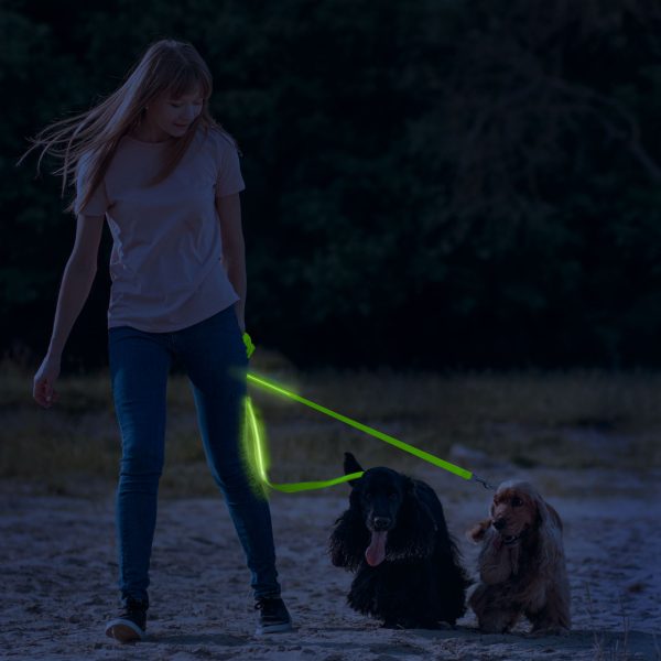 LED-es póráz - akkumulátoros - 120 x 2,5 cm - zöld    Yummie 60026C