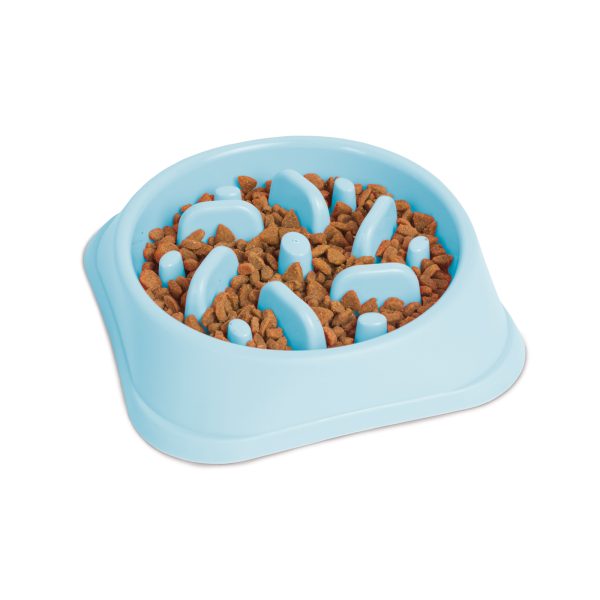 Etetőtál habzsolásgátlóval - 20 x 20 x 4,5 cm - kék    Yummie 60061A
