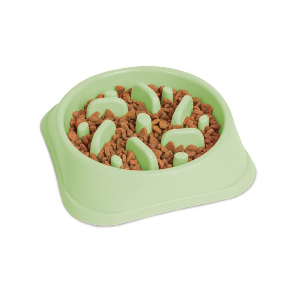 Etetőtál habzsolásgátlóval - 20 x 20 x 4,5 cm - zöld    Yummie 60061C