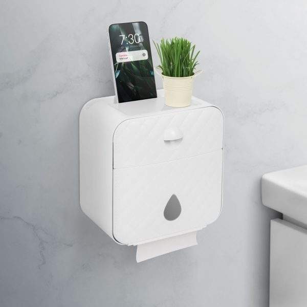 WC-papír tartó szekrény - fehér - 205 x 125 x 220 mm    Bewello BW3004