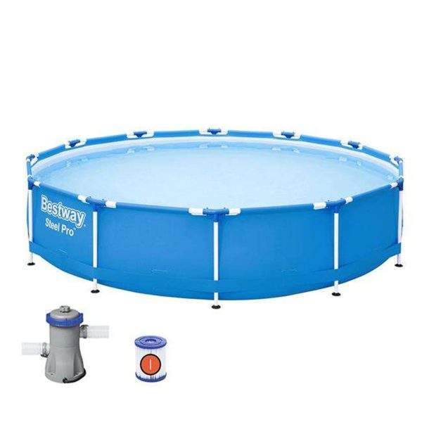 Merevfalú medence vízforgatós szűrővel - 366 x 76 cm - 6473 liter    Bestway DA00136