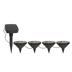 Leszúrható LED szolár - virágok - színes - fekete - műanyag - 360 cm Garden of Eden 11732