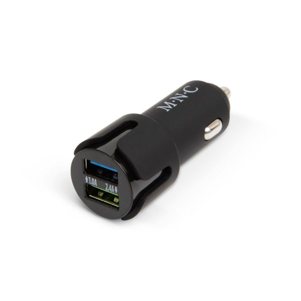 Autós szivargyújtó adapter - 2 x USB aljzattal - 2,4 A - Fekete    MNC 54931BK - Image 2