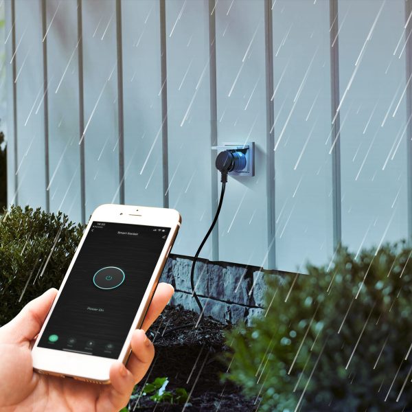 Smart Wi-Fi-s, kültéri konnektor dugalj - IPX4 - Amazon Alexa, Google Home, Siri, IFTTT    Delight 55380 - Image 2
