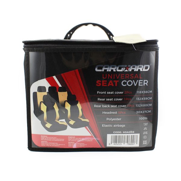 Autós üléshuzat szett - drapp / fekete - 9 db-os - HSA008    Carguard 55672DR - Image 2