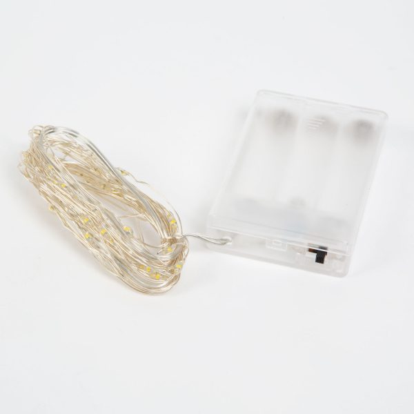 LED fényfüzér - 5 m - 50 LED - melegfehér - 3 x AA    Family 58041A - Image 2