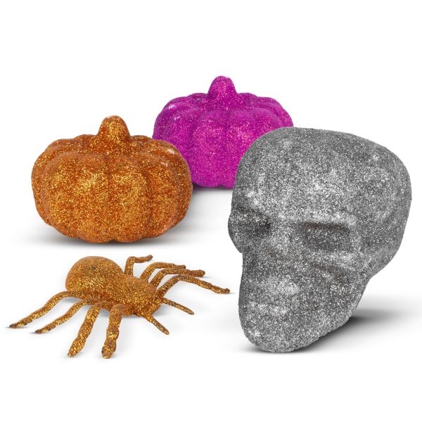Halloween-i dekoráció szett - pók, koponya, 2 db tök - glitteres    Family 58189 - Image 2