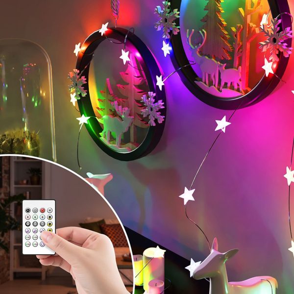 Smart fényfüzér - csillag - USB - 20 db RGBIC LED - 2 m - bluetooth    Garden of Eden 58381B - Image 2