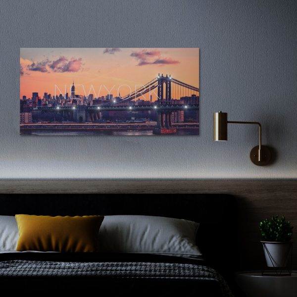 LED-es fali hangulatkép - "New York" -  2 x AA, 38 x 78 cm    Family 58484 - Image 2