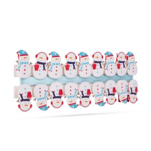 Karácsonyi csipesz szalaggal - hóember - 22 x 35 mm - 18 db, 2 m / csomag    Family 58526B