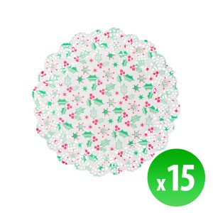 Karácsonyi tortacsipke - 21,5 cm - 15 db / csomag    Family 58697