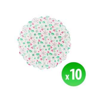 Karácsonyi tortacsipke - 26,5 cm - 10 db / csomag    Family 58698