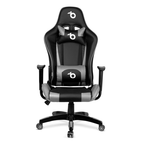 Gamer szék - derékpárnával, fejpárnával - szürke    BeMaDa BMD1106GY - Image 2