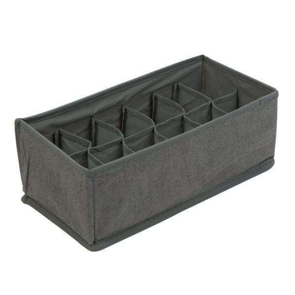 Szövet tárolódoboz - 32 x 16 x 11 cm - 12 zseb - szürke    Bewello BW2079 - Image 2