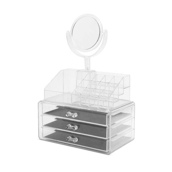 Kozmetikai rendszerező - tükörrel - átlátszó    Bewello BW4004 - Image 2