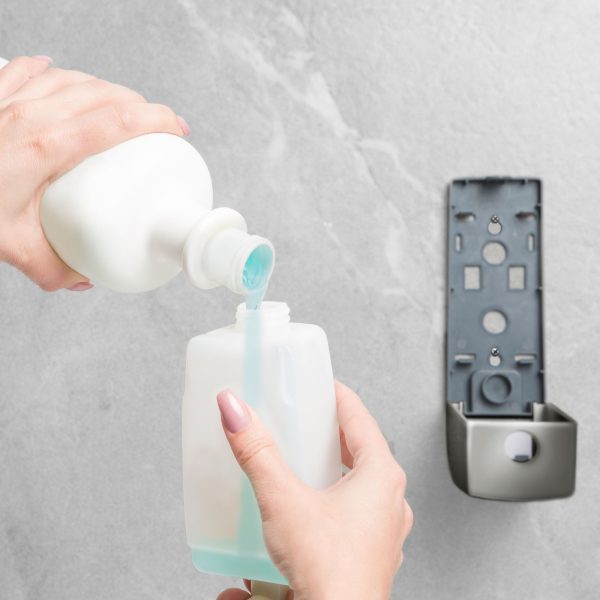Szappanadagoló - kézzel működtethető - 350 ml - fali - ezüst    Vog und Arths 51119B - Image 3