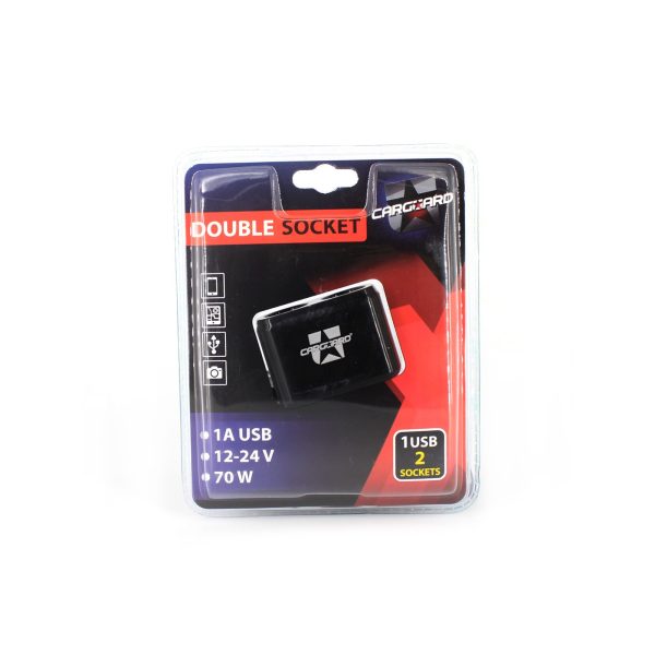 Szivargyújtóaljzatba csatlakoztatható 2-es elosztó + 1A USB csatlakozás    Carguard 55050 - Image 3