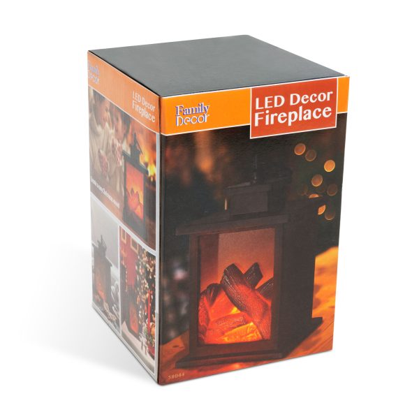 LED dekor kandalló - elemes - 12 x 12 x 18,5 cm    Family 58044 - Image 3