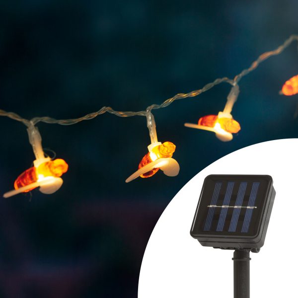 LED szolár fényfüzér - méhecske - 2,3 m - 20 LED - melegfehér    Family 58220 - Image 3