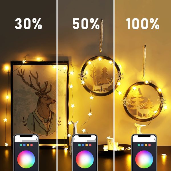 Smart fényfüzér - csillag - USB - 20 db RGBIC LED - 2 m - bluetooth    Garden of Eden 58381B - Image 3